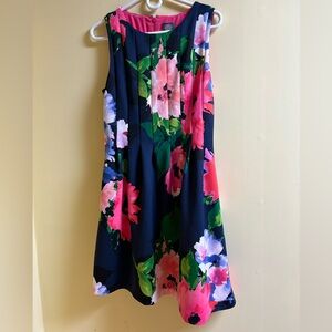 Vince Camuto Semi-Formal Floral Dress - Blue Pink, Green 12 EUC